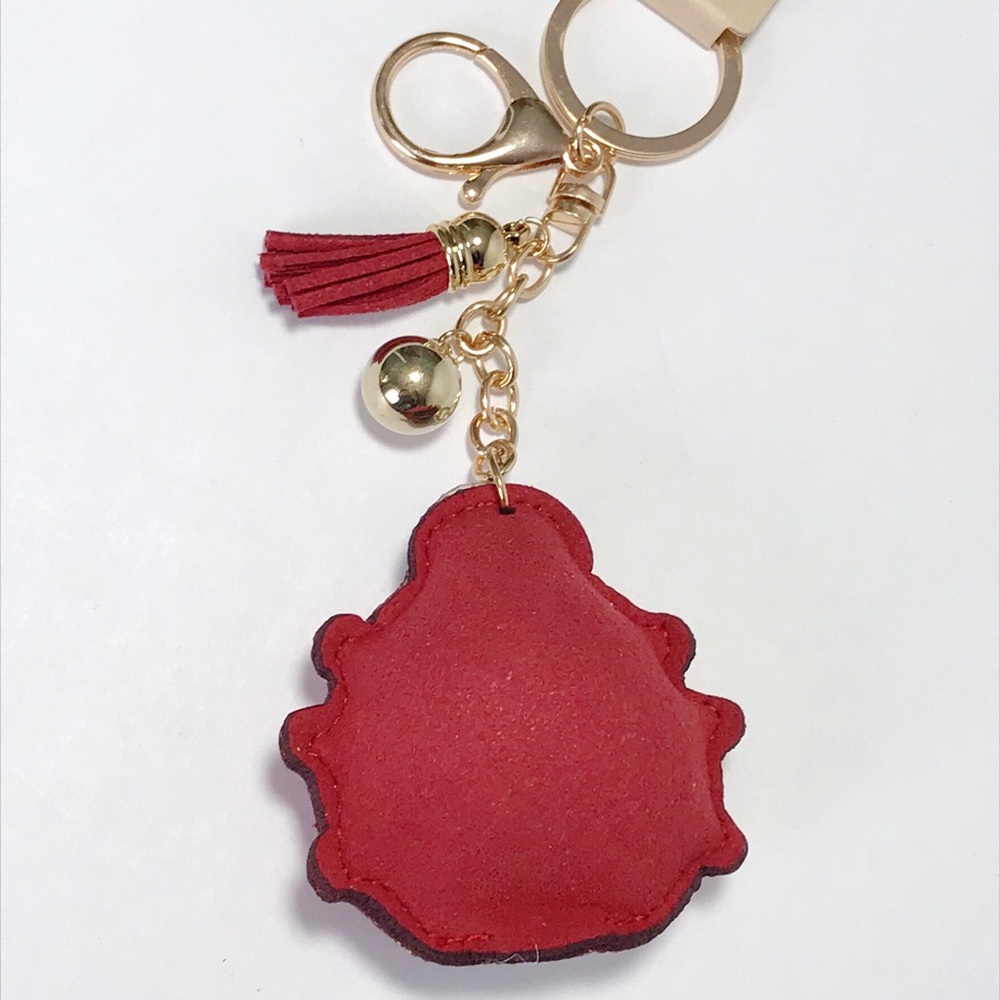 Puffed Rhinestone Ladybug Bag Charm Key Chain NEW! - Picture 2 of 2
